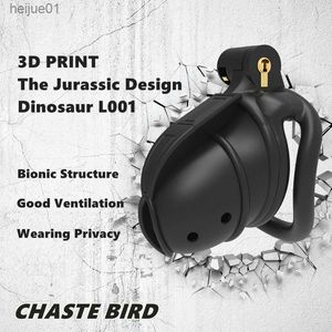 2023 NUEVA Impresión 3D Diseño Jurásico Transpirable Cock Cage 2 Tipos de Anillos para el Pene Dispositivo de Castidad Masculina Productos para Adultos Juguetes Sexuales L001 L230518