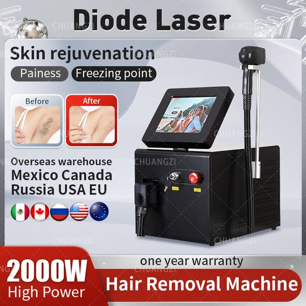 Épilateur Laser indolore à Diode 808nm, 755nm, 1064nm, pour épilation permanente à domicile, tête de refroidissement, nouveauté 2024