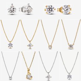2023 nieuwe 925 zilveren hanger kettingen voor vrouwen sieraden cadeau DIY fit Pandoras tijdperk bezel lab-grown diamant designer ketting hoogwaardige schakelketting met doos
