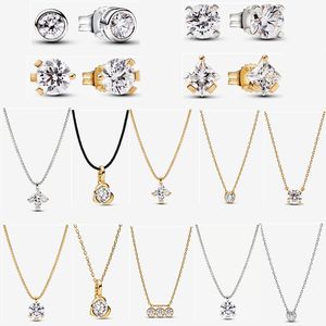 2023 nieuwe 925 zilveren hanger kettingen voor vrouwen met ZC glanzende sieraden DIY fit Pandoras Era Bezel Lab-grown Diamond designer gouden ketting hoogwaardige schakelketting