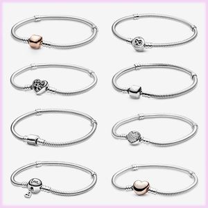 2023 nueva pulsera de abalorios de plata de ley 925 para mujer, pulseras de dijes de oro rosa originales, brazaletes, joyería de lujo Diy