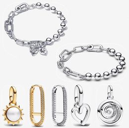 2023 Nieuwe 925 Sterling Zilver Charm Kralen Armbanden Voor Vrouwen Mode Oorbel Hanger Designer Engagement Sieraden Gift Diy Fit Pandoras Me sprankelende Ster Armband