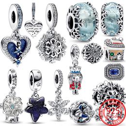 2023 Nieuwe 925 Sterling Silver Snowflakes Glinsterende plantcluster Suspensie Suspensie Sieraden Originele Pandora Bracelet Jewelry