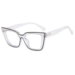2023 nouveau cadre de lunettes rétro oeil de chat anti-bleu miroir plat Europe et États-Unis cadre de lunettes transfrontalier à marée transparente