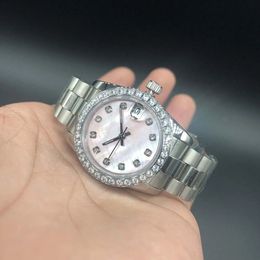 2023 Nueva llegada 31 mm Amantes Relojes Diamante Hombres Mujeres Cara blanca Relojes de pulsera automáticos Diseñador Reloj para mujer 2813