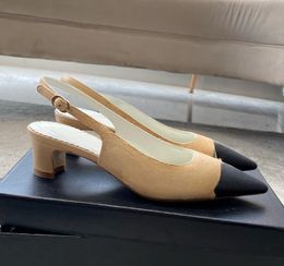 Chaussures en cuir à talons hauts pour femmes, chaussures de bureau, design avec chaîne, nouvelle collection 2023