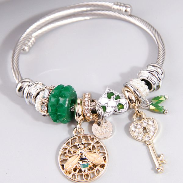 2023 nueva llegada pulsera colgante de moda para Pandora pulsera de alambre de acero inoxidable DIY colgante al ras