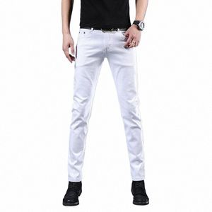 2023 Nouveauté Four Seass Jeans Hommes Fi Elasticité Jeans Hommes Pantalons Jeans Hommes, Bleu Blanc Noir Taille 28-36 45HM #