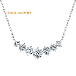 Collier de bijoux plaqué or blanc, pendentif en Moissanite, nouvelle collection 2023