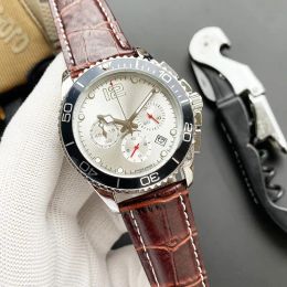 2023 Neu kommen sechs Stitchesmens-Uhren an, alle Zifferblattarbeit, Quarzuhr, hochwertige Top-Luxusmarke, Chronographenuhr, Ledergürtel, Herrenmode-Accessoires, Geschenke