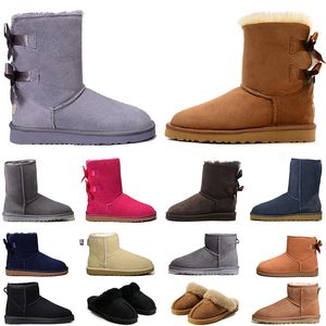 2023 New Australia Designer Boots tazz Slipper Classic Ultra Warm Women Mini Half GS U5854 Snow Boot Full Fur Fluffy Satin Botines Botines Zapatillas 35-41