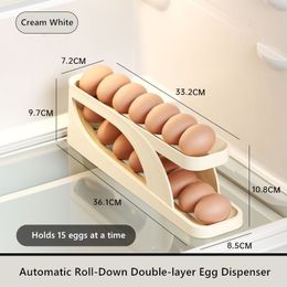 2023 Nouveau distributeur automatique Double-couche Double-couche Type de glissement de rack de rack de rangement Boîte de rangement de cuisine