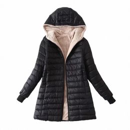 2023 Nouveau automne et hiver style coréen manteau à capuche mi-long pour femmes manteau chaud en laine d'agneau et veste Veet Top k4th #