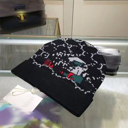 2023 Nouveau automne / hiver chapeau tricoté bonnet de créateur de mode / chapeau squelette chapeau en couches bandeau lettre chapeau en laine côtelé chaud et coupe-ventHH0277