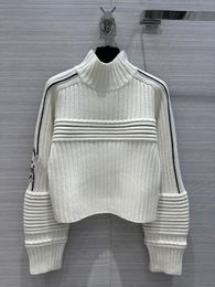 2023 Nuevo otoño invierno tops suéteres de pasarela cuello tortuga manga larga de gama alta jacquard jersey ropa de diseñador para mujer 1029-11
