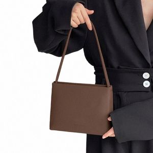 2023 Nouveau automne femmes petits sacs sous les bras en cuir véritable femme menger sac dames solide sac à bandoulière vintage sac à main café 40Bz #