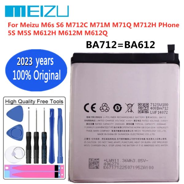 2023 Nouveau BA721 BA712 BA612 BA621 BT710 Batterie d'origine Meizu pour Meizu M6 Note M6S Meilan S6 M5S Note5 M5 Note M5C Batterie