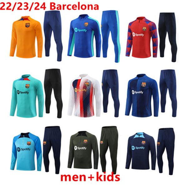 2023 Nouvelle version du joueur de Barcelone Survêtement de football Barca SET Costume d'entraînement pour garçons adultes 22/23 Survêtements pour hommes et enfants Camisetas ANSU FATI PEDRI LEWANDOWSKI