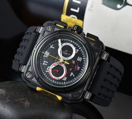 2023 New Bell Watches Global Limited Edition Chronographe d'affaires en acier inoxydable Ross Date de luxe Mode Casual Quartz Montre pour hommes Bracelet de montre en caoutchouc 011