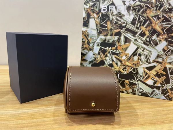 2023 nouvelle boîte meilleure qualité couleur marron boîtes en cuir boîte cadeau 1884 boîte de montre brochures cartes boîte en bois noir pour montre comprend un certificat nouveau sac