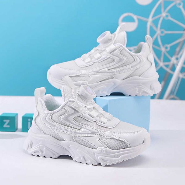 ¡Novedad de 2023! Zapatillas deportivas para correr para niños y niñas, zapatillas deportivas de malla transpirables en blanco y negro, zapatillas informales Retro de talla 28-39