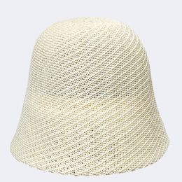 2023 nouveau chapeau de seau tricoté respirant pour les femmes printemps et été chapeau de pêcheur parasol rayure oblique casquettes de bassin simples