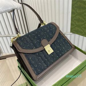 2023 nieuwe Canvas Handtas Crossbody Tas Messenger Handtassen Tote Bags Prints Brief Intern Compartiment Verwijderbare Schouderriem Magnetische Knop Leer