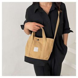 Bolso de lona para ropa de trabajo, bolso de mano con empalme, bolso grande de un solo hombro, bolso cruzado de moda para mujer 2023