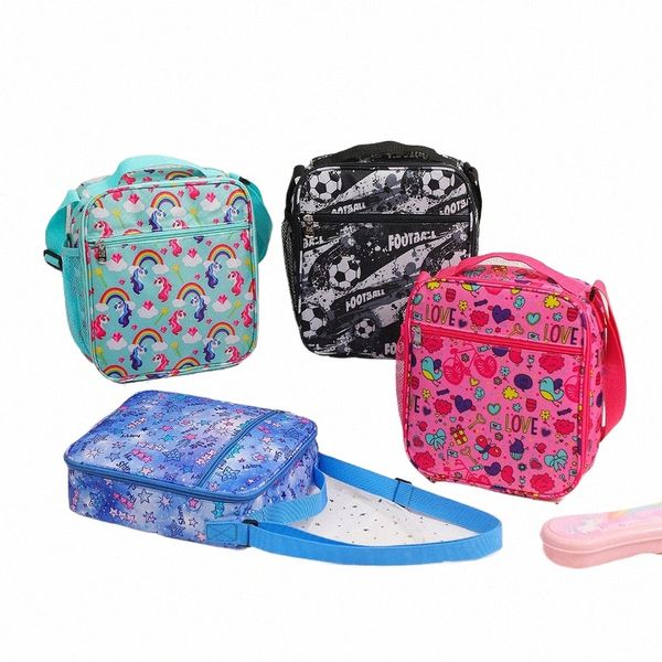 2023 Nuevo Carto Bolsa de almuerzo para niños Estudiante Vertical Crossbody Bento Bolsas Chica al aire libre Un hombro Bolsa de hielo X8EJ #