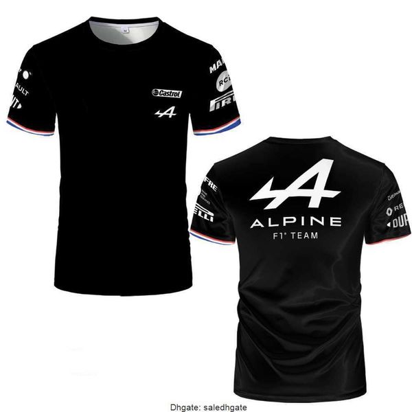 2023 nueva camiseta casual Alp F1 Formula One Racing Alonso Racing 3D Print Street Style moda masculina cuello redondo camiseta camisetas para niños