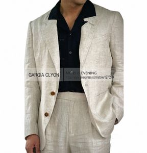 2023 Nouveau Casual Hommes Costume Veste Eté Printemps Blazer Un Fond Respirant Cott Lin Manteau 2 Pièces Veste + Pantalon A8Wr #