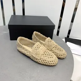 2023 Novo chinelo sandália corda de cânhamo fibra moda design sapatos tamanho 35-40