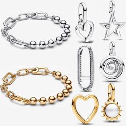 2023 Nieuwe Charme kralen goud Designer Armbanden voor vrouwen Engagement Bruiloft Mode oorbel hanger Sieraden Cadeau DIY fit Pandoras ME Sprankelende Ster Armband set