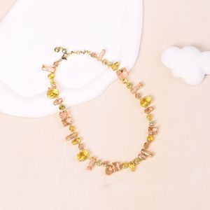 2023 Nieuwe Charmante Vrouwen Sprankelende Edelsteen Ketting Set Luxe Merk 3A Zirkoon Vergulde 18k Gouden Ketting High-end Sieraden Bruiloft Banket Sieraden Kleding Accessoires