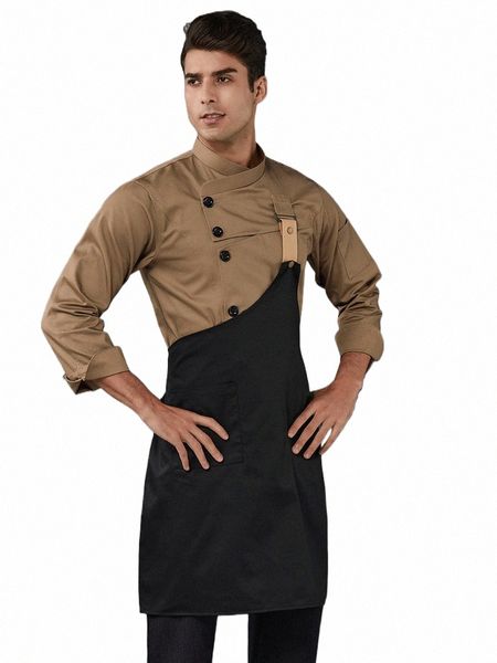 2023 Nouveau chef vêtements uniforme restaurant cuisine cuisine chef manteau serveur travail vestes uniforme professionnel salopette tenue N6Ci #