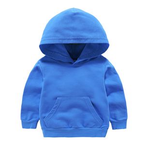 2023 Nieuwe kinderkleding voor kinderen voor kinderen lente en herfstmodellen Solid Color Small Children's Tops Girls Dessen Tide Hooded Sweatshirt