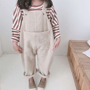 2023 NIEUWE KINDEREN TODDLER JONGENS KINDEREN overalls Suspener broek Corduroy Baby Bib Pants Solid Outdars 9m-5T L2405