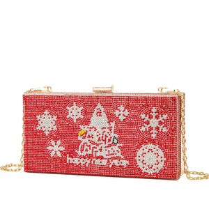 2023 Nieuwe Kerstboom Diamant Diner Tas Ketting Riem Crossbody Party Banket Handtas 240207