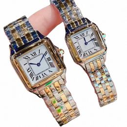 2023 nieuwe klassieke elegante designer horloge dames heren panthere mode quartz uurwerk horloges vierkante tank dames goud zilveren horloges Montre de Luxe busi N54J #