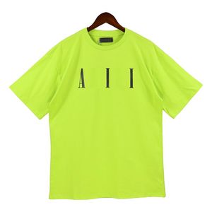 2023 Nieuwe coole coole casual vrouwen T -shirt groene print losse ronde nek paar korte mouw t -shirt heren mode T -stukken