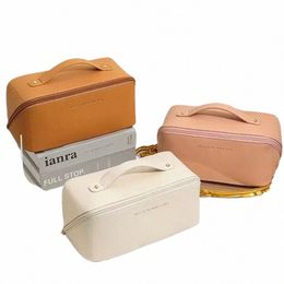 2023 Nueva bolsa de cosméticos para mujeres Bolsa de maquillaje grande Bolsa de artículos de tocador de viaje portátil PU Baño Wbag Kit de artículos de tocador multifuncional L5fp #