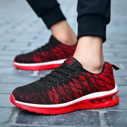 2023 Nieuwe Paar Gebreide Sneakers Heren Dames Ademende Outdoor Running Trainers Met Luchtkussen Rood Groen Grijs Voor Jeugd