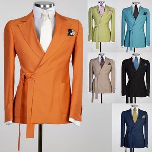 2023 NIEUW Design Solid Color Men Tuxedo For Wedding Bread Tuxedo Slim Fit One Piece Prom Party Gotched Rapel Blazer Homme Formele zakelijke jas