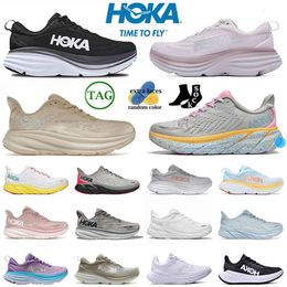 2023 Nouvelle arrivée de designer Hoka Clifton 9 Bondi 8 Hokas Chaussures Big Womens Free People Pink Peach Whip pour hommes femmes plate-forme coureurs baskets baskets