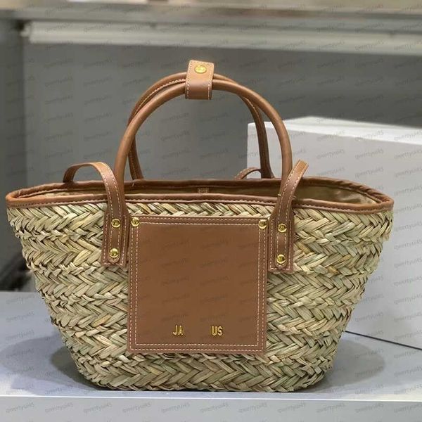 2023 nouveau sac de créateur sac en cuir Trim Raffia Raffia Panier à main