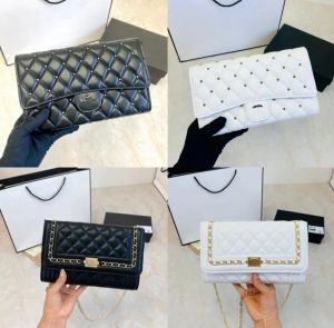 2023 Nieuwe designer tas Schoudertas Luxe Mini telefoontas kettingtas Clutch Flap Dames Check Klassieke Draad Portemonnee Dubbele Letters Stevige bal Hasp Taille Vierkante Streep