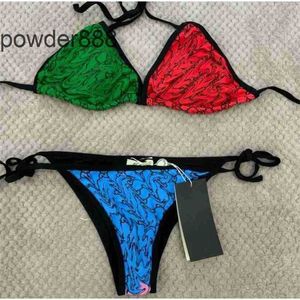 2023 Nieuwe Designer Bikini Multi Color Split Trekkoord Dameszwemkleding