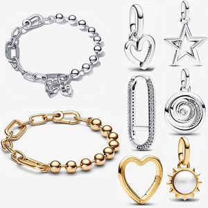 2023 Nouveaux bracelets de créateurs pour femmes Sparkling Star Médaillon Perles de charme Fiançailles Mariage Mode Boucle d'oreille Pendentif Bijoux Cadeau DIY Fit Pandoras ME Bracelet