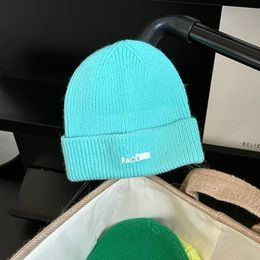 2023 Nieuwe designer merk kinderen Noord + gezicht kasjmier hoed effen kleur mode eenvoudige warme winterbestendige wollen muts