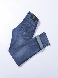 2023 Новый дизайнер Men039s Джинсы зимние Slim Fit стрейч прямые джинсы с вышивкой для мужчин Бизнес Знаменитая классика Casual4854796